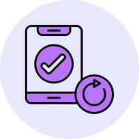 Auto-rotate Filled Circle Fill Style Icon vector