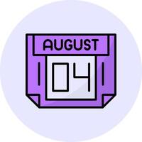 4 August Filled Circle Fill Style Icon vector