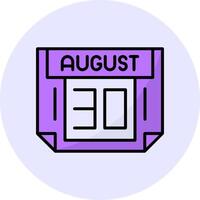 30 August Filled Circle Fill Style Icon vector