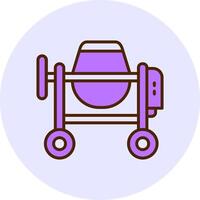 Cement Mixer Filled Circle Fill Style Icon vector