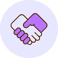 Handshake Filled Circle Fill Style Icon vector