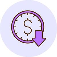 Minimum Wage Filled Circle Fill Style Icon vector