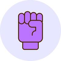 Raising Fist Filled Circle Fill Style Icon vector