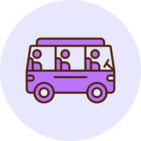 Bus for commute Filled Circle Fill Icon Style vector