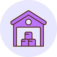 Warehouse Filled Circle Fill Style Icon vector