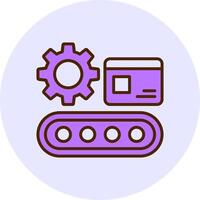 Factory Assembly Line Filled Circle Fill Style Icon vector
