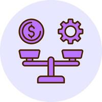 Wage Scale Filled Circle Fill Style Icon vector