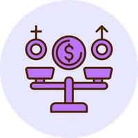 Equal Pay Filled Circle Fill Style Icon vector