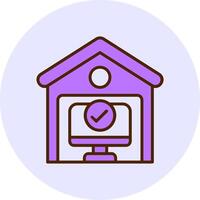 Work from Home Filled Circle Fill Icon Style vector