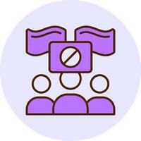 Union Rally Filled Circle Fill Style Icon vector