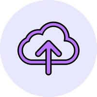 Cloud upload Filled Circle Fill Style Icon vector