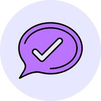 Checkmark Filled Circle Fill Style Icon vector