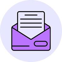 Mail Filled Circle Fill Style Icon vector
