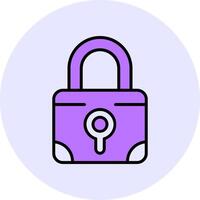 Lock Filled Circle Fill Style Icon vector