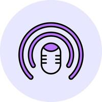 Podcasts Logo Filled Circle Fill Style Icon vector