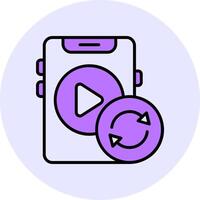 Auto-rotate Filled Circle Fill Style Icon vector