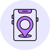 Location Filled Circle Fill Style Icon vector