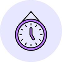Clock Filled Circle Fill Style Icon vector