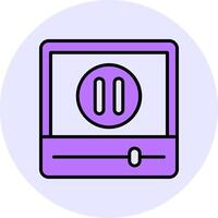 Pause Filled Circle Fill Style Icon vector