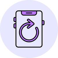 Rotate Filled Circle Fill Style Icon vector