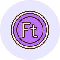 Hungarian Forint Sign Filled Circle Fill Style Icon vector