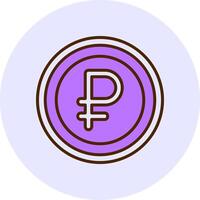 Russian Ruble Sign Filled Circle Fill Style Icon vector