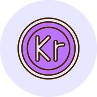 Swedish Krona Sign Filled Circle Fill Style Icon vector