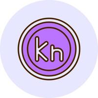 Croatian Kuna Sign Filled Circle Fill Style Icon vector
