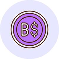 Brunei Dollar Sign Filled Circle Fill Style Icon vector