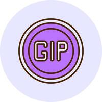 Gibraltar Pound Sign Filled Circle Fill Style Icon vector