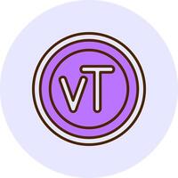 Vanuatu Vatu Sign Filled Circle Fill Style Icon vector