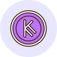 Kenyan Shilling Sign Filled Circle Fill Style Icon vector