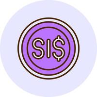 Solomon Islands Dollar Sign Filled Circle Fill Style Icon vector