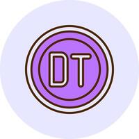 Tunisian Dinar Sign Filled Circle Fill Style Icon vector
