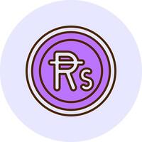 Mauritian Rupee Sign Filled Circle Fill Style Icon vector