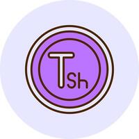 Tanzanian Shilling Sign Filled Circle Fill Style Icon vector