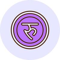 Nepalese Rupee Sign Filled Circle Fill Style Icon vector