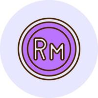 Malaysia Ringgit Sign Filled Circle Fill Style Icon vector