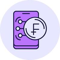 Swiss Franc Filled Circle Fill Style Icon vector