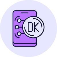 Danish Krone Filled Circle Fill Style Icon vector