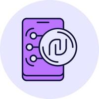 Israeli Shekel Filled Circle Fill Style Icon vector