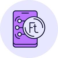 Hungarian Forint Filled Circle Fill Style Icon vector