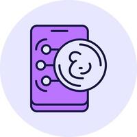 Omani Rial Filled Circle Fill Style Icon vector