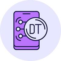 Tunisian Dinar Filled Circle Fill Style Icon vector