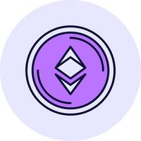Ethereum Filled Circle Fill Style Icon vector