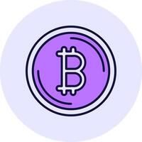 Bitcoin Filled Circle Fill Style Icon vector