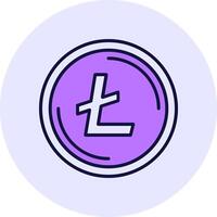 Litecoin Filled Circle Fill Style Icon vector