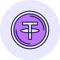 Tether Filled Circle Fill Style Icon vector