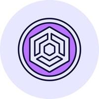 Thetan Arena Coin Filled Circle Fill Style Icon vector