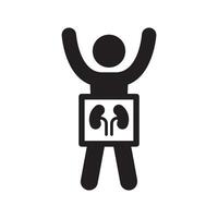Silhouette of Healthy Kidneys. vector